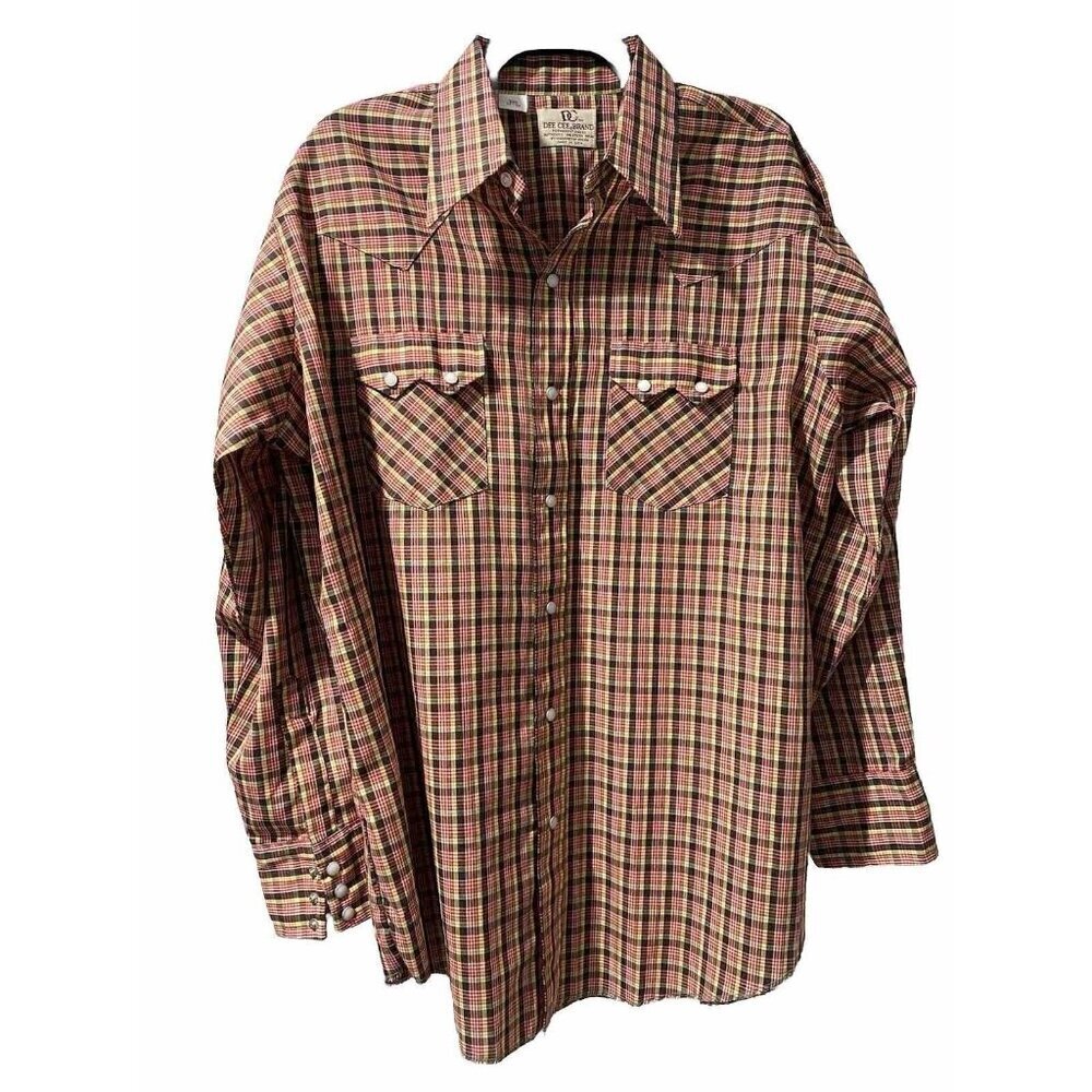 Vtg DEE CEE Brand USA Made Men's Vintage Pearl Snaps Western Shirt, Size 17